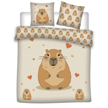 Capybara Dekbedovertrek - 240 x 220 cm - 65 x 65 cm - Polykatoen