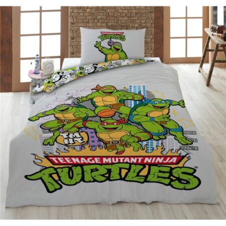 Ninja Turtles Dekbedovertrek - 160 x 210 cm (Zwitserse maat) - 65 x 100 cm - 100% katoen