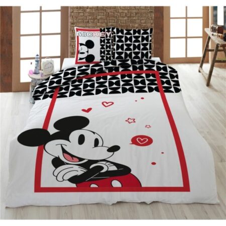 Disney Mickey Mouse Dekbedovertrek - 160 x 210 cm (Zwitserse maat) - 65 x 100 cm - 100% katoen