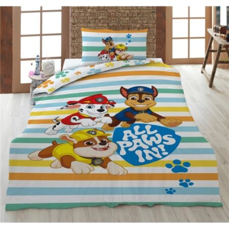 Paw Patrol Dekbedovertrek All Paws In - 160 x 210 cm (Zwitserse maat) - 65 x 100 cm - 100% katoen