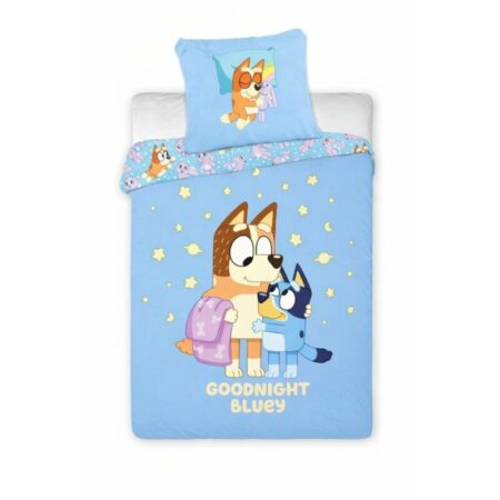 Bluey Peuter dekbedovertrek  goodnight - 100 x 140 cm - Katoen