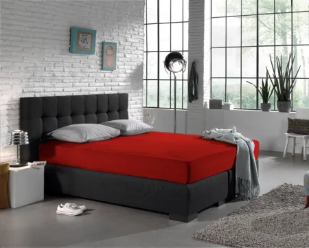 Dreamhouse Enkel Jersey 135 gr. Hoeslaken Rood 80/100 x 200 cm