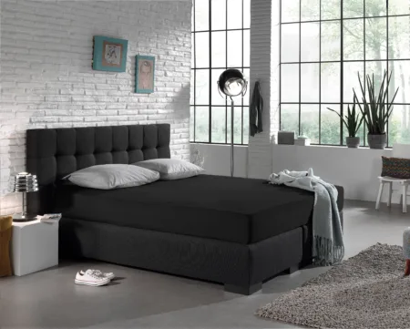 Dreamhouse Enkel Jersey 135 gr. Hoeslaken Zwart 160/180 x 200 cm