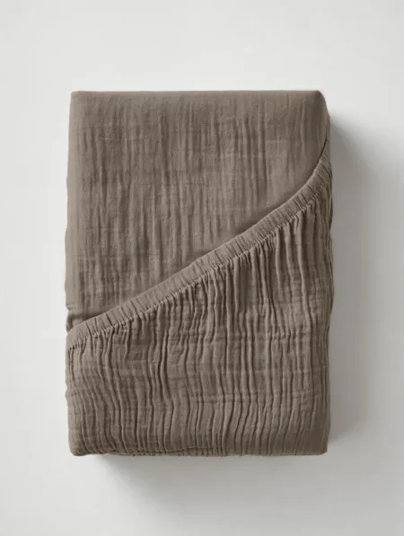 Dreamhouse Hoeslaken Mousseline Taupe 160 x 200 + 30 cm
