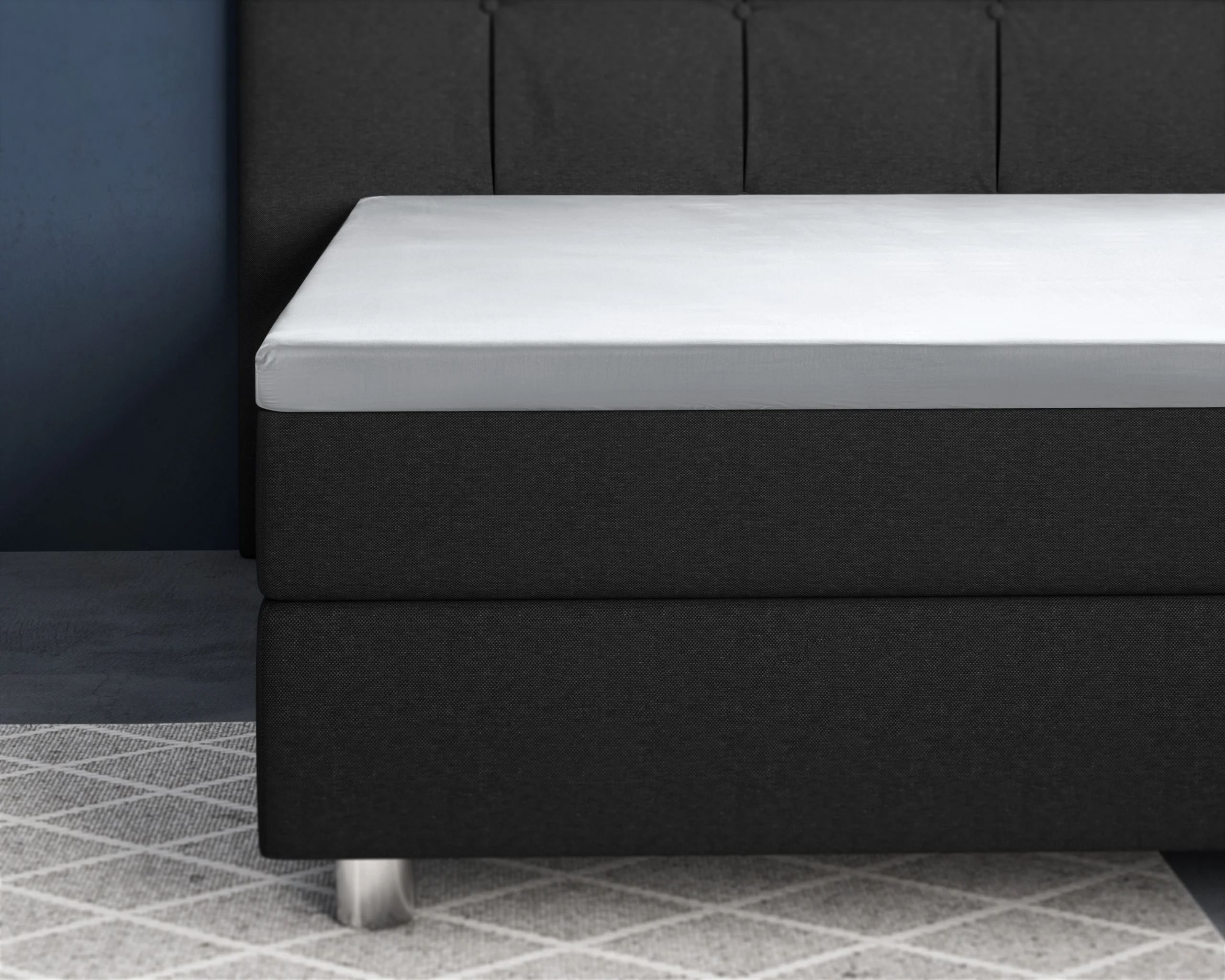 Primaviera Deluxe Topper Satijn Hoeslaken Wit 90 x 200 cm - Afbeelding 2