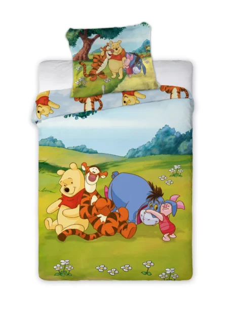 Winnie The Pooh dekbedovertrek  knorretje  en Iejoor 100 x135 cm - Katoen