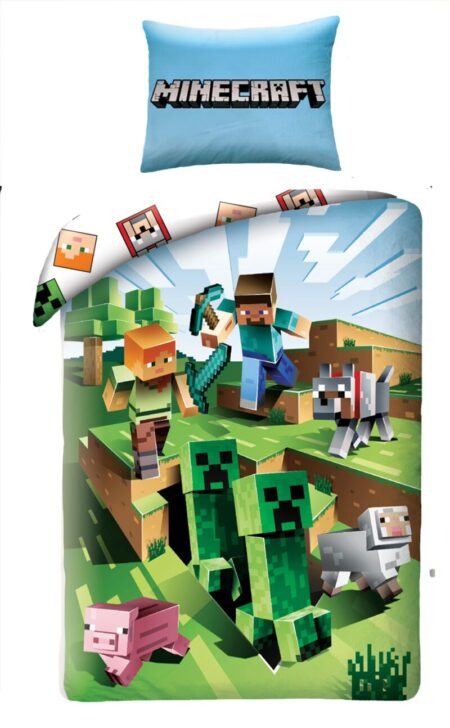 Minecraft Dekbedovertrek - 140 x 200 cm - 70 x 90 cm - 100% katoen