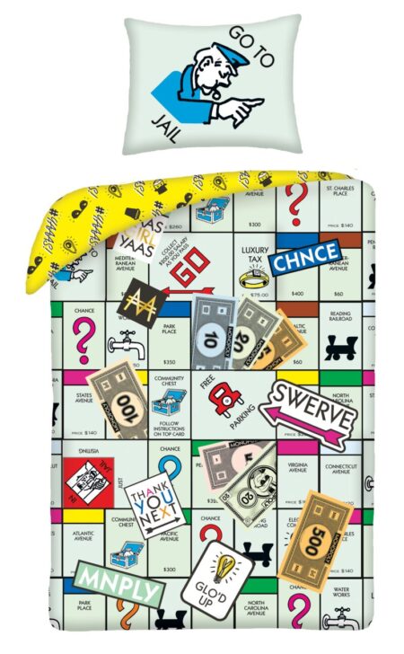 Monopoly Dekbedovertrek - 140 x 200 cm - 70 x 90 cm - 100% katoen
