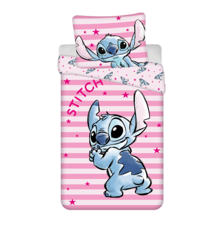 Stitch  Dekbedovertrek Pink Stars 140 x 200 cm - 70 x 90 cm - katoen
