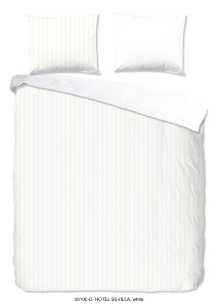 Descanso Dekbedovertrek "Hotel Sevilla" - Wit - (200x220 cm) - 100% Katoen