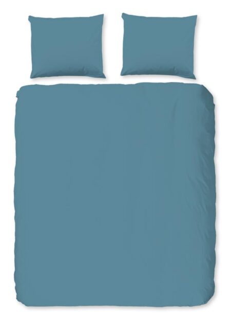 Good Morning Dekbedovertrek "Uni" - Blauw - (240x220 cm) - 100% Katoen