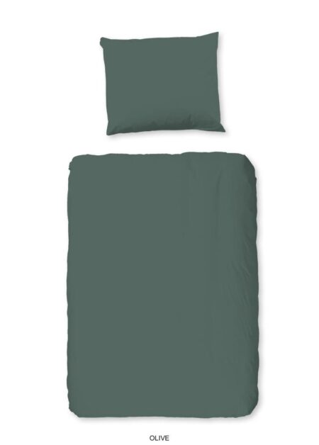 Good Morning Dekbedovertrek "Uni" - Groen - (100x135 cm) - 100% Katoen