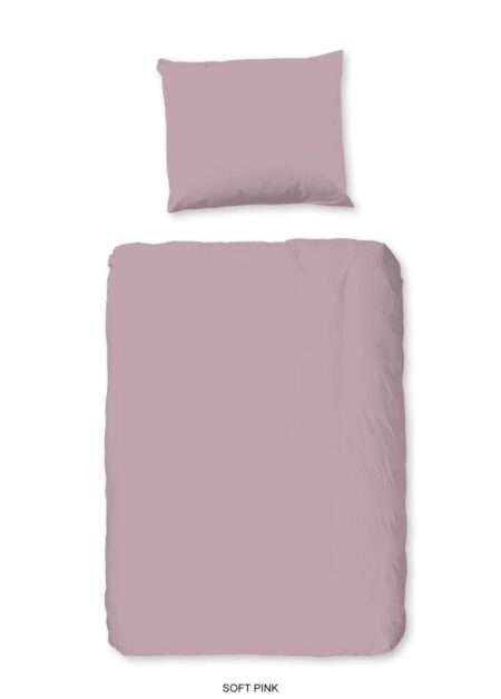 Good Morning Dekbedovertrek "Uni" - Roze - (100x135 cm) - 100% Katoen