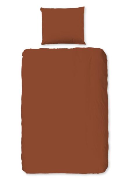 Good Morning Dekbedovertrek "Uni" - Bruin - (140x220 cm) - 100% Katoen