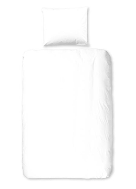 HIP Dekbedovertrek "Uni" - Wit - (140x220 cm) - 100% Katoen