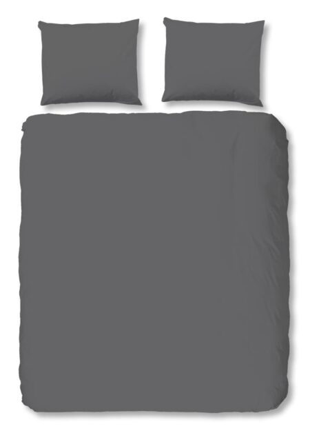 HIP Dekbedovertrek "Uni" - Grijs - (200x220 cm) - 100% Katoen