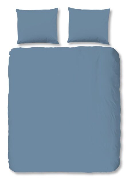 HIP Dekbedovertrek "Uni" - Blauw - (240x220 cm) - 100% Katoen