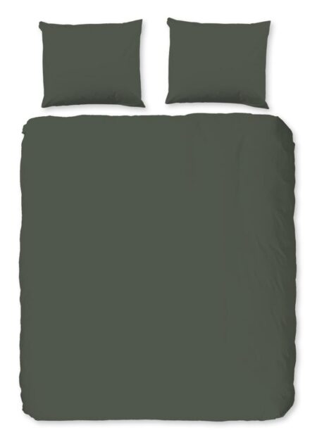 HIP Dekbedovertrek "Uni" - Groen - (240x220 cm) - 100% Katoen