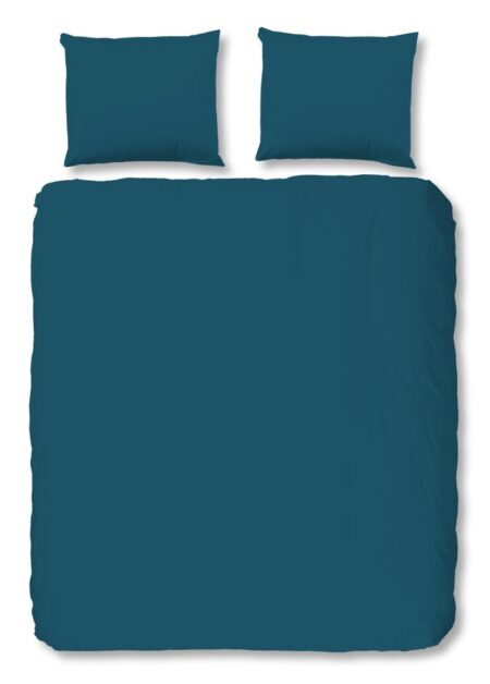 HIP Dekbedovertrek "Uni" - Blauw - (240x220 cm) - 100% Katoen