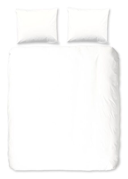 Good Morning Dekbedovertrek "Uni" - Wit - (240x220 cm) - 100% Katoen