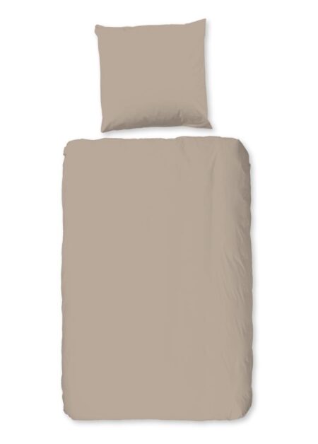 Good Morning Dekbedovertrek "Uni" - Bruin - (155x220 cm) - 100% Katoen