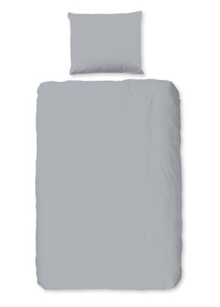 Good Morning Dekbedovertrek "Uni" - Grijs - (140x220 cm) - 100% Katoen