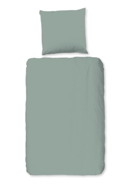 Good Morning Dekbedovertrek "Uni" - Groen - (155x220 cm) - 100% Katoen