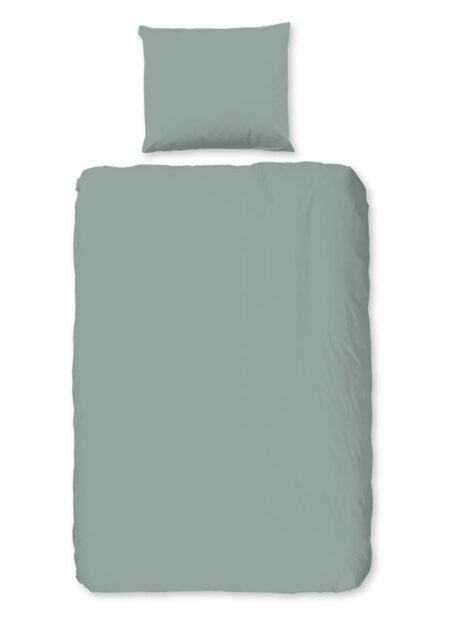 Good Morning Dekbedovertrek "Uni" - Groen - (140x200 cm) - 100% Katoen
