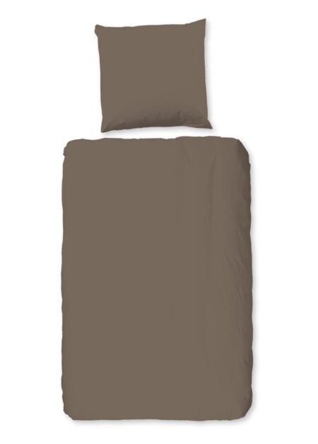 Pure Dekbedovertrek "Uni" - Bruin - (155x220 cm) - 100% Polyester