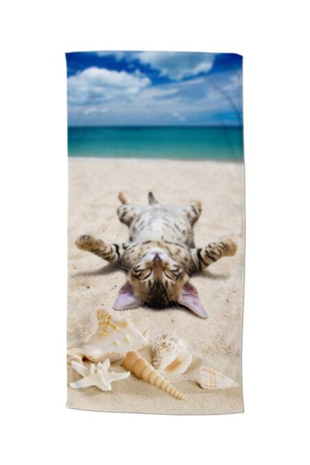 Good Morning Kinderstrandlaken "Beachcat" - Multi - (75x150 cm) - 100% Polyester