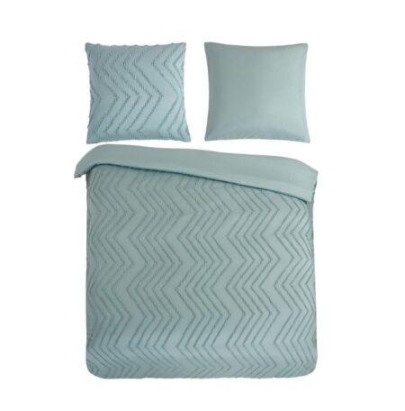 Pure Dekbedovertrek "Zigzag" - Groen - (200x220 cm) - 100% Polyester