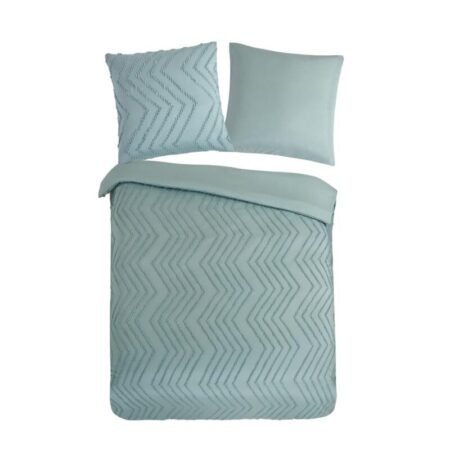 Pure Dekbedovertrek "Zigzag" - Groen - (155x220 cm) - 100% Polyester