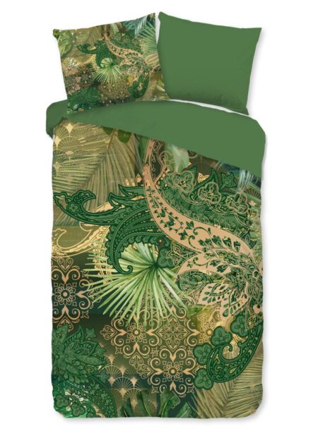 Pure Dekbedovertrek "Louise" - Groen - (140x220 cm) - 100% Polyester