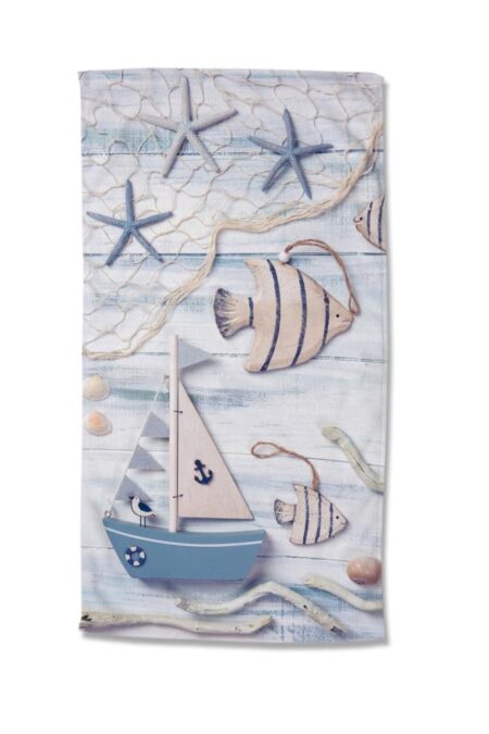 Good Morning Strandlaken "Maritim" - Blauw - (100x180 cm) - 100% Polyester