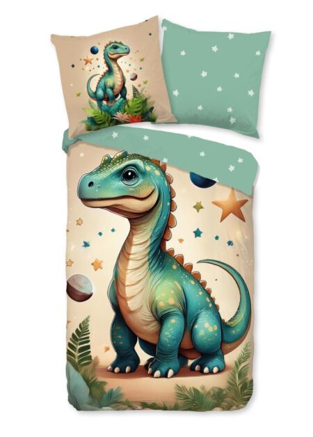 Good Morning Kinderdekbedovertrek "Milo" - Groen - (135x200 cm) - 100% Katoen