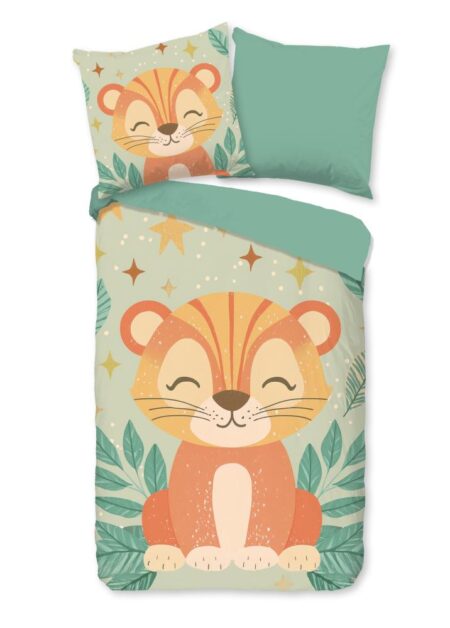 Pure Kinderdekbedovertrek "Thijn" - Groen - (135x200 cm) - 100% Polyester