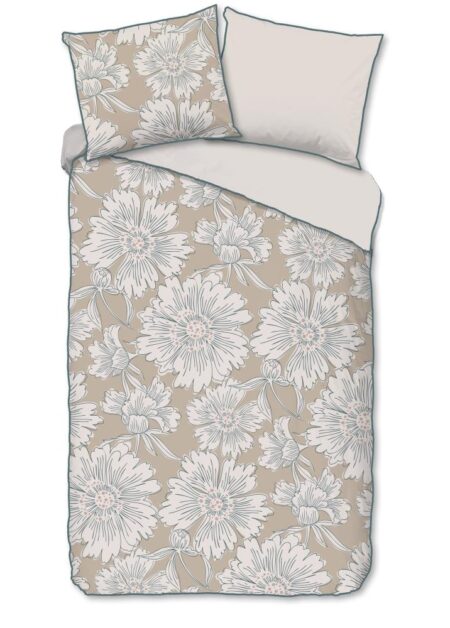 Descanso Dekbedovertrek "Ancona" - Bruin - (140x220 cm) - 100% Katoen