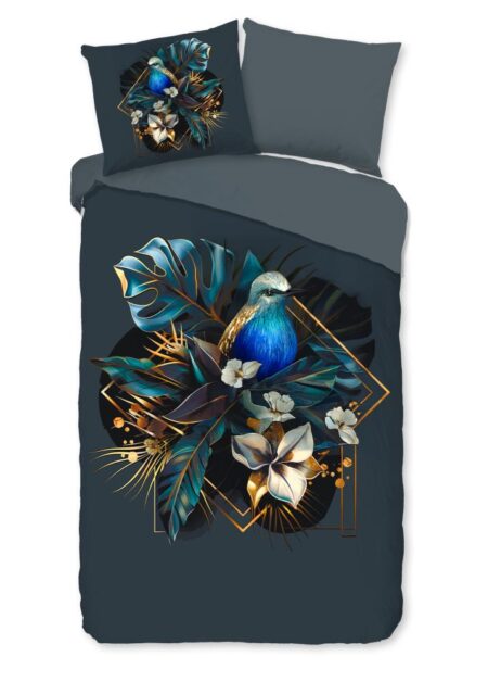 Pure Dekbedovertrek "Larry" - Blauw - (140x220 cm) - 100% Polyester