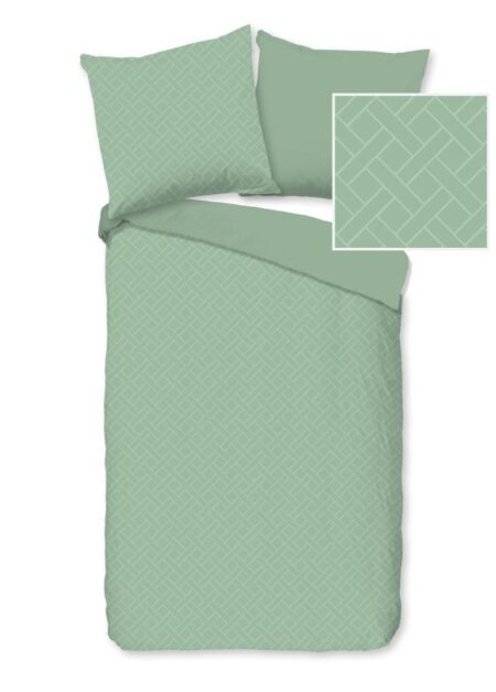 Pure Dekbedovertrek "Rotterdam" - Groen - (135x200 cm) - 100% Polyester