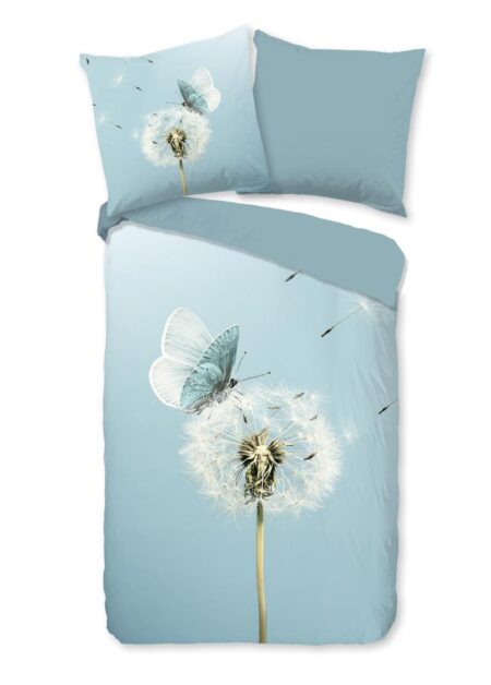 Good Morning Dekbedovertrek "Papillon" - Blauw - (155x220 cm) - 100% Katoen