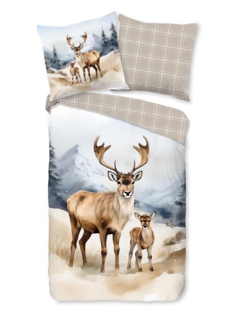 Good Morning Dekbedovertrek "Mark" - Bruin - (135x200 cm) - 100% Katoen