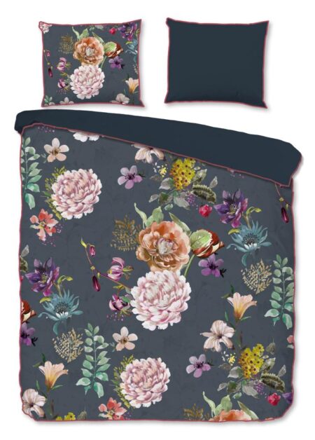 Descanso Dekbedovertrek "Parma" - Grijs - (140x220 cm) - 100% organisch katoen