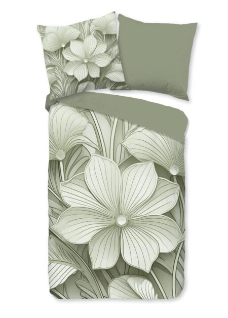 Good Morning Dekbedovertrek "Artdeco" - Groen - (155x220 cm) - 100% Katoen