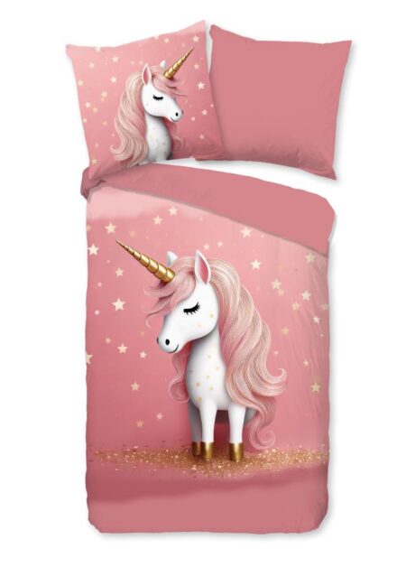 Pure Kinderdekbedovertrek "Sparkles" - Roze - (135x200 cm) - 100% Polyester