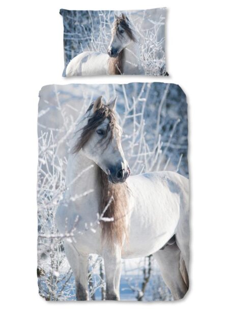 Good Morning Kinderdekbedovertrek "White Horse" - Multi - (140x200 cm) - 100% Katoen