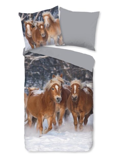 Good Morning Kinderdekbedovertrek "Happy Horses" - Multi - (135x200 cm) - 100% Katoen