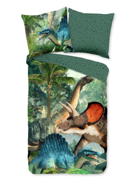 Good Morning Kinderdekbedovertrek "Jurassic" - Groen - (135x200 cm) - 100% Katoen