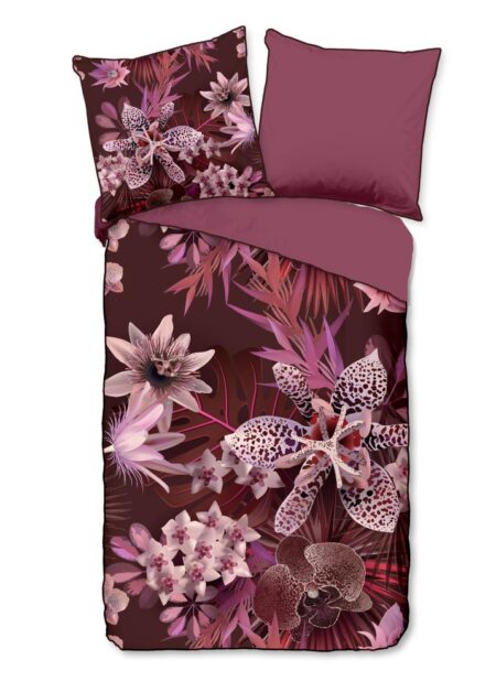 Descanso Dekbedovertrek "Farze" - Rood - (155x220 cm) - 100% organisch katoen