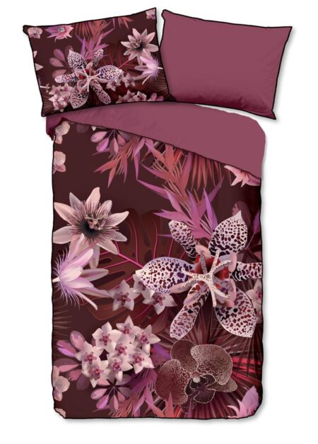 Descanso Dekbedovertrek "Farze" - Rood - (140x200 cm) - 100% organisch katoen