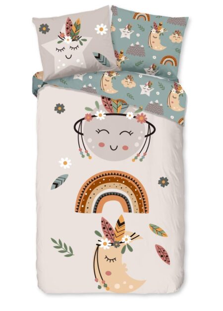 Pure Kinderdekbedovertrek "Momo" - Bruin - (140x220 cm) - 100% Polyester